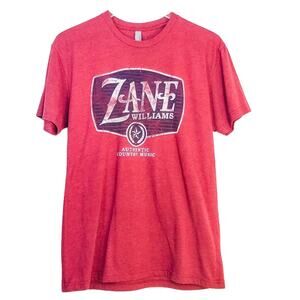 Zane Williams Authentic‎ Country Music Band Red Distressed T-Shirt Mens Size M